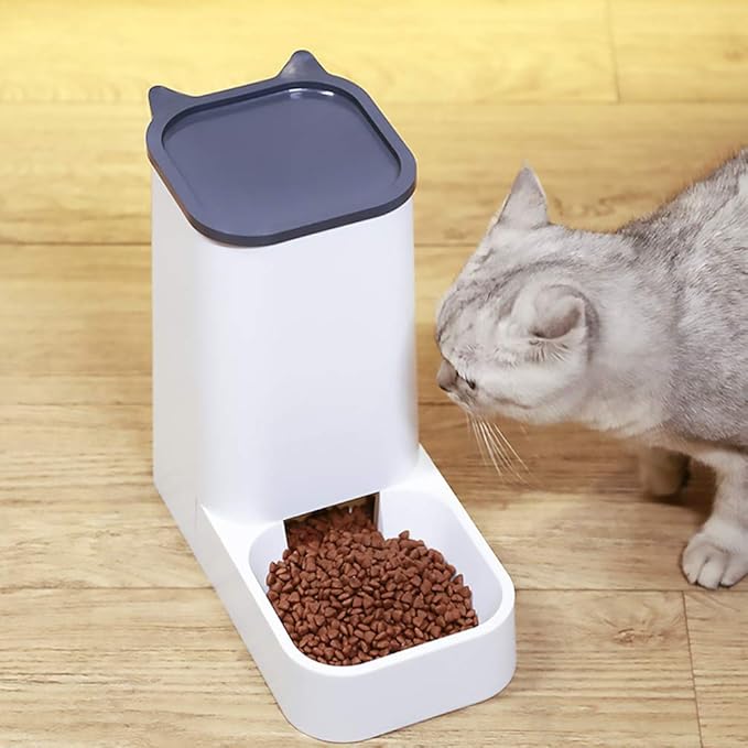balacoo 1pc Automatic Cat Feeder Opaque Plastic Dog Cat Food Dispenser for Freshness Easy Rotation Grain Supply for Busy Owners