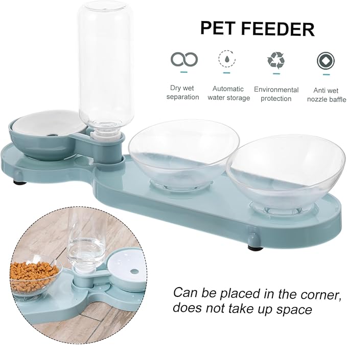 Housoutil Automatic Pet Water Dispenser Tilt Bowls Cat Feeder for Cats and Dogs Convenient and Easy to Water Feeding