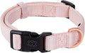 The DOGISTRY - City Collar - Blush - Premium Dog Collar with Padded Neoprene & Signature Fabric - Refined Design & Everyday Luxury - Small