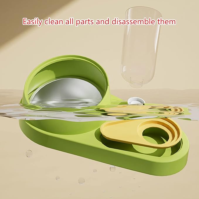 Pet Automatic Feeder Set Dog Food Bowl Waterer Slanted Raised Stainless-Steel Re-Fill Water Dispenser Pet Automatic Feeder Dog Water Food Dispenser Set