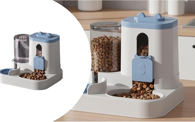 Automatic Pet Feeder with Water Dispenser - Self-Feeding Station for Cats and Dogs, Ideal for Home or Travel Use