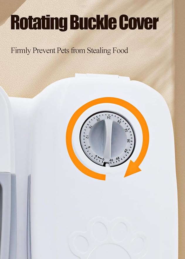 Automatic Pet Feeder for Cats Dogs,Programmable Pet Feeder,Auto Dry or Semi-Moist Pet Food Dispenser with 48-Hours Timer for Kitten Puppy (Gray, 1Meal)