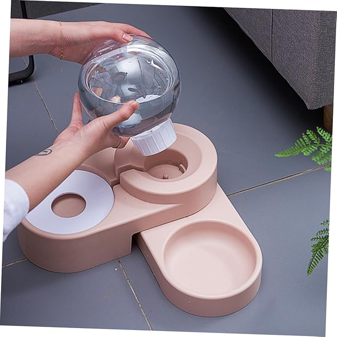BESPORTBLE Pet Water Dispenser for Automatic Cat Bowl Double Bowls Pet Supplies Stainless Steel(Without Stainless Steel Basin)