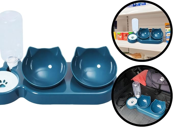 Automatic Pet Bowl for Dogs and Cats with Water Dispenser - 3-Day Feeding and Drinking Station for Home, Store, Boarding, and Travel