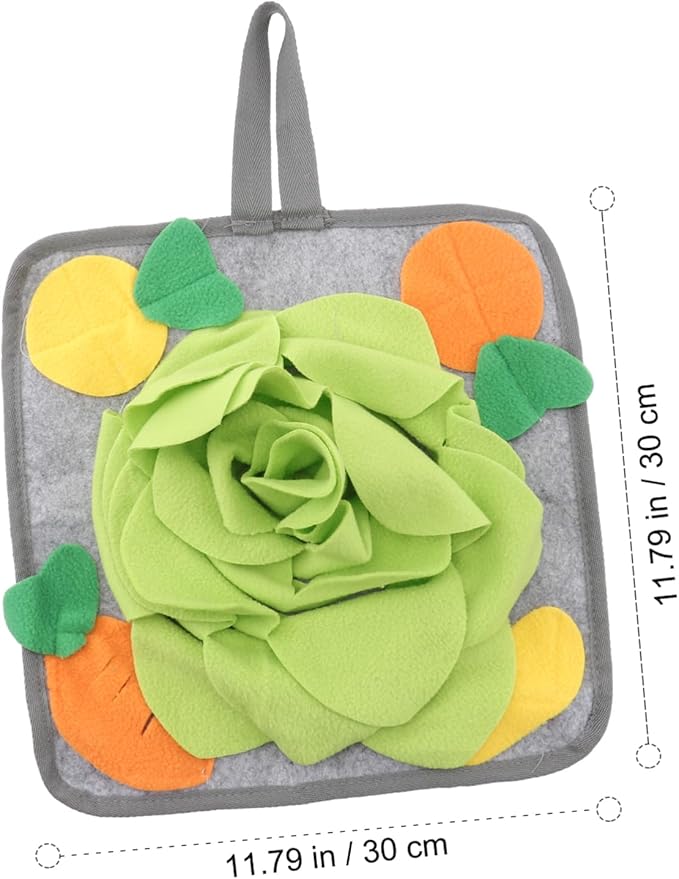 POPETPOP Rabbit Snuffle Mat Interactive Foraging Toy for Small Animals Durable Feeding Mat for Bunnies Helps with Slow Feeding Random Patterns Green