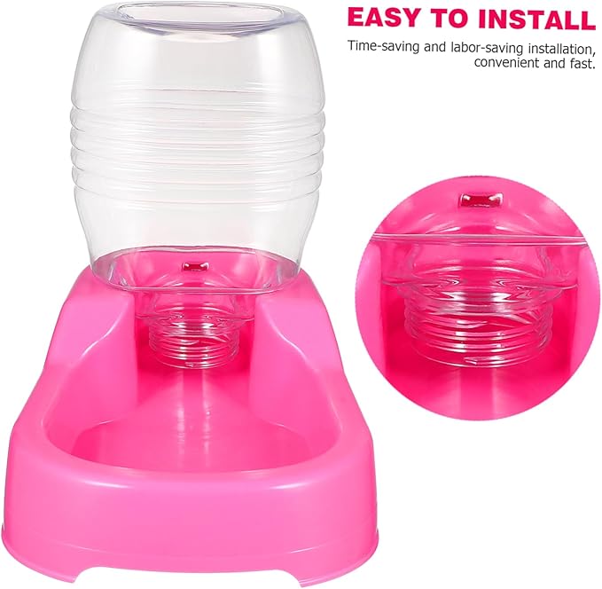 BESPORTBLE Pet Water Feeder Bowl Pink Durable Non Spill Design Environmental Safe Dog Puppy Drinking Tool for Home and Pet Shops