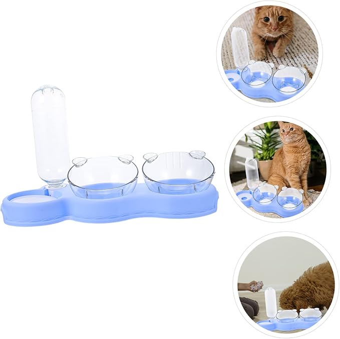 BESPORTBLE Detachable Pet Waterer and Dog Food Feeder Skid Dual Bowls for Indoor Use Convenient Automatic Water Dispenser for Cats and Dogs Safe Easy to Design