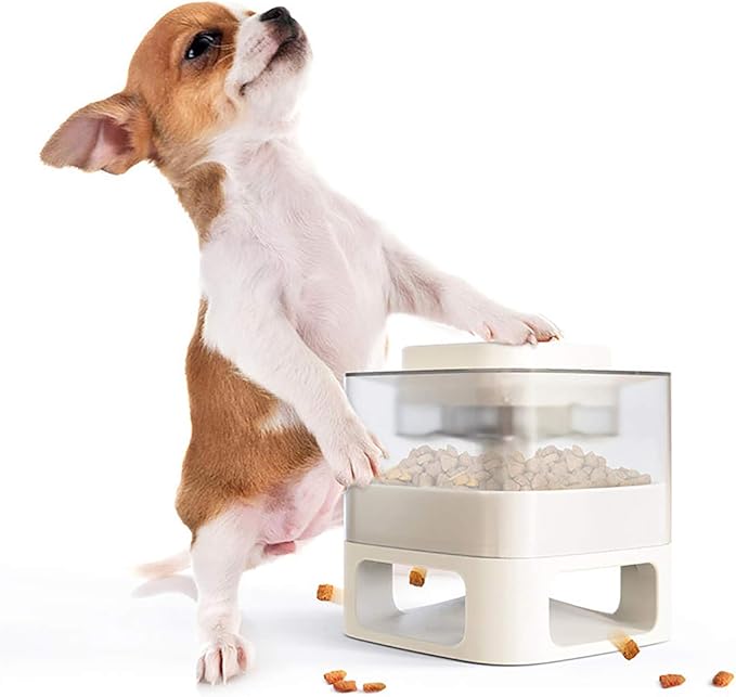 GYDD Dog Feeder, Dog Food Dispenser, Puppy Treat Dispenser Slow Feeder Dog Bowl Slow Eating Fun Feeding Supplies to Improve The Intelligence of Pets White
