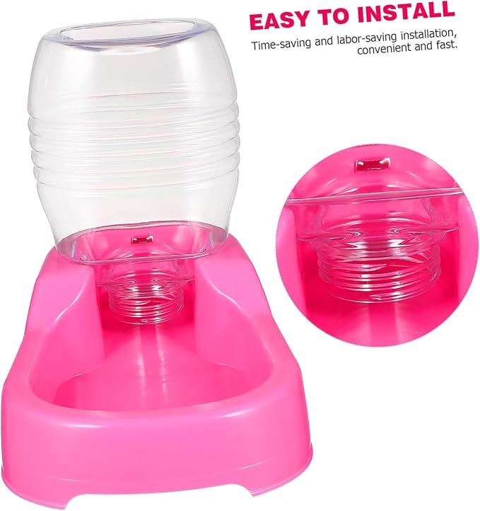 Milisten Pet Water Feeder Bowl for Dogs and Puppies Pink Automatic Water Dispenser with Stable Design Safe Eco Friendly Material Suitable for Home and Pet Shops