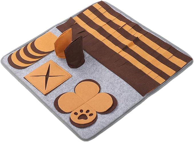 Sniffing Pad for Dogs and Cats, Interactive Foraging Mat, Felt Nose Work Mat with Skid Particles, Hide Treats for Sniffing Training and Play,