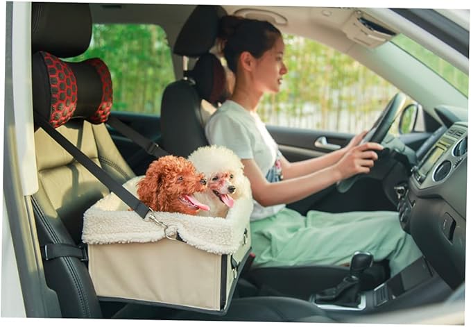 BESPORTBLE Foldable Car Seat Pet Bag for Dogs Easy to Clean Compact Lightweight Beige