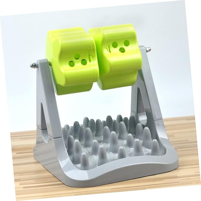1piece Dog Automatic Food Dispenser Slow Feeder Dog Bowl for Healthy Eating Choking Design Material Grey and Green for Puppies and