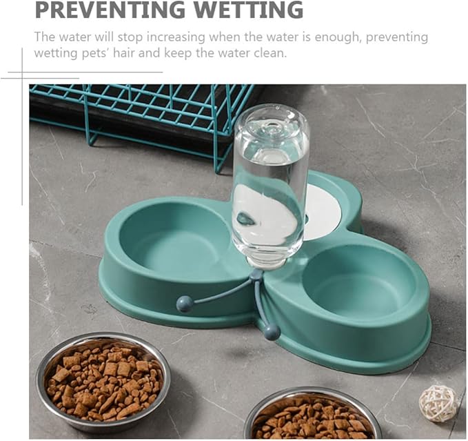 Mipcase Automatic Pet Feeder Water Dispenser Non- Dog Accessory Bowls Convenient Multi-Function Kit for Cats Dogs Easy Busy Pet Owners
