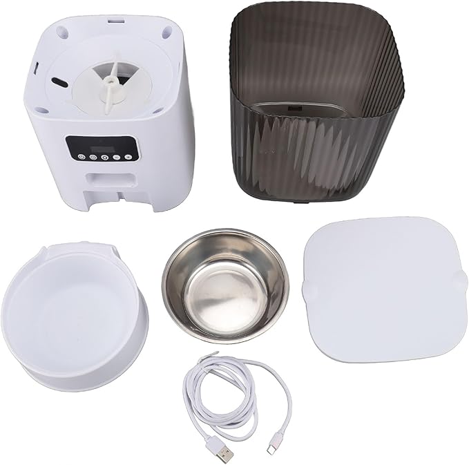 Automatic Pet Feeder 5L Capacity, Disassemble Cat Dog Feeders with APP Remote Portion Control, 2 Layer Compartment Food Bowl, Timed Cat Food Dispenser for Cat Dog (Single Bowl