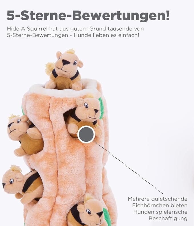 Outward Hound Hide A Squirrel Plush Dog Toy Puzzle, Medium