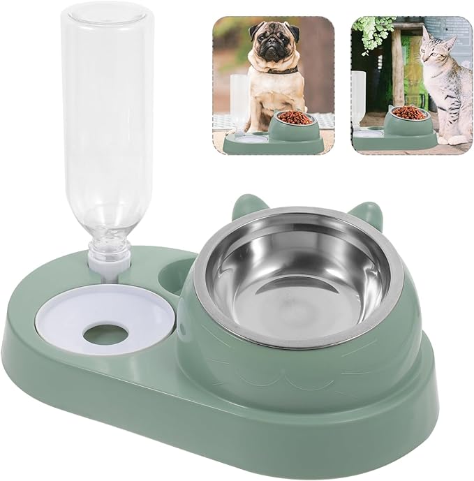 Automatic Pet Feeder and Water Dispenser for Dogs and Cats Dual Bowl Convenient One for Home and Travel