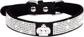 Cute Dog Collar with Bling Rhinestone, Fancy Crystal Diamond Glitter Pretty Jewel Soft Cat Collars for Small Medium Large Breed Dogs Girl Female Pet Puppy Kitten Terrier (M, Black5)