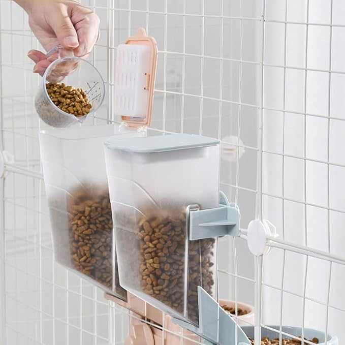 Pet Automatic Food Dispenser for Auto Feeder Fed for Small Dogs/Puppies/Cats Easy to Hang in Cage No Tools