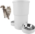 Automatic Pet Food Dispenser, Automatic Cat Feeder, Smart Timed Pet Food Dispenser with Stainless Steel Bowl, Remote Control, 5L Capacity, Easily Cleaning, Dual Power Supply