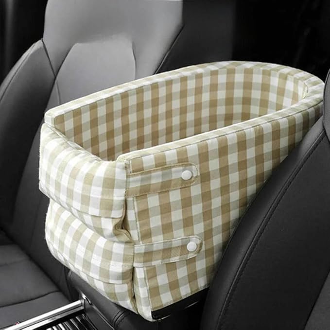 Waggle Portable Pet Nonslip Car Seat with Seat Belt (Chocolate, Free Size)