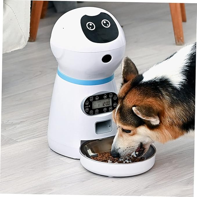 Kisangel 1set Intelligent Cat Feeder Digital Timer Automatic Pet Food Dispenser for Timed Feeding Capacity and Continuous Food Supply for Cats and Dogs