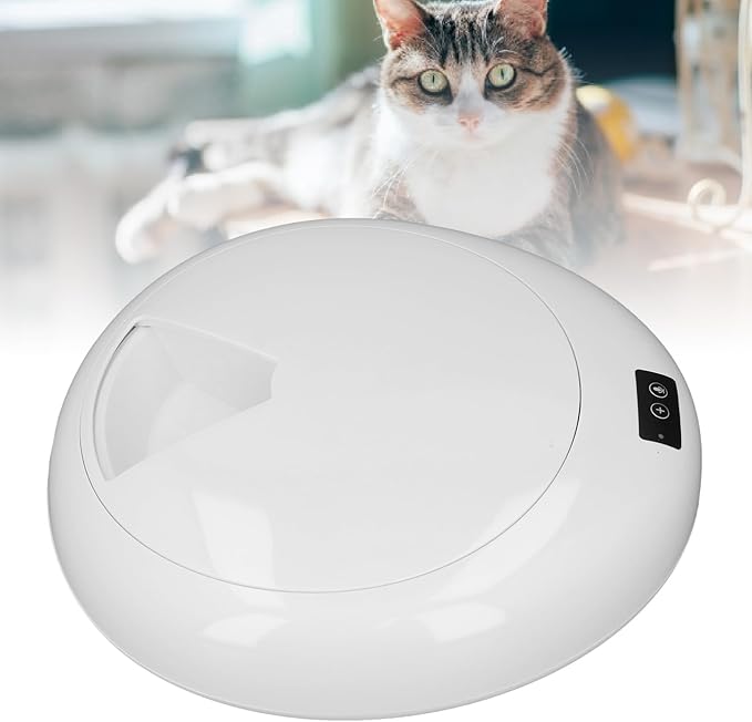 Cat Wet Food Dispenser, Large Capacity Design App Smart Control Auto Wet Food Automatic Cat Feeder for Indoor Cats and Dogs(Black) (White)