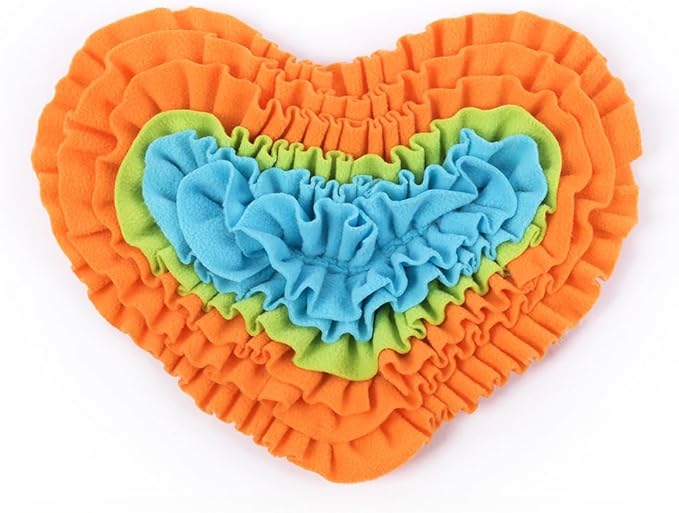 Heart-Shaped Rose Snuffle Mat for Dogs and Cats, Washable Pet Nose Work Mat, Interactive Feeding Mat to Relieve Boredom and Stress (V3)
