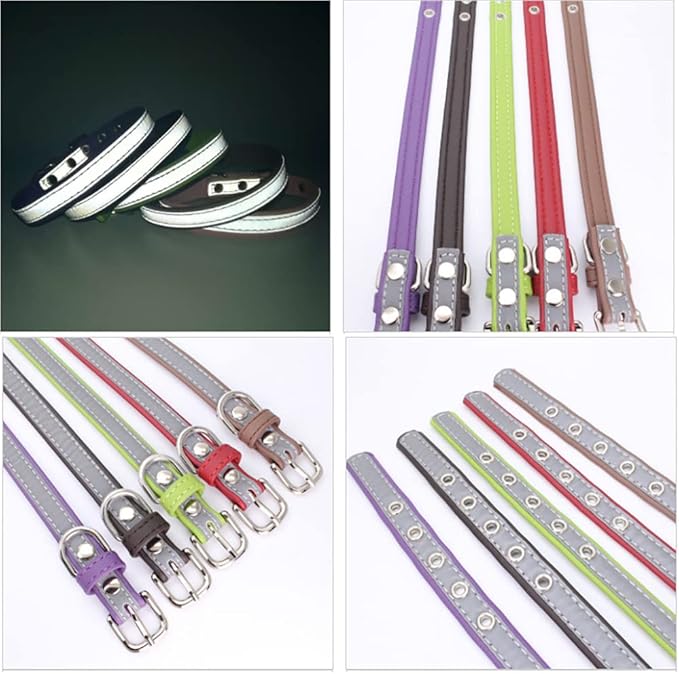 Reflective Small Dog Collar Safer at Night Girl Cat Collars Blue XXL