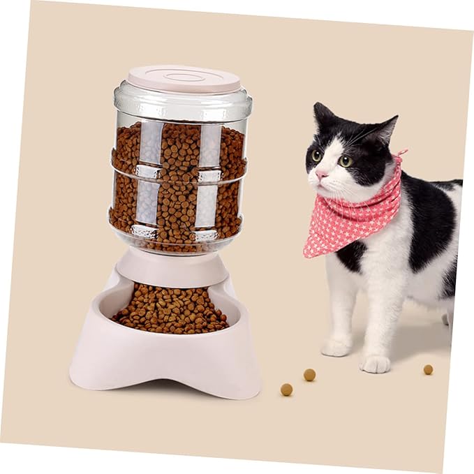 DOITOOL Automatic Pet Feeder Transparent Bottle Design Food Dispenser for Dogs and Cats Capacity Lightweight and Portable for Pet Owners