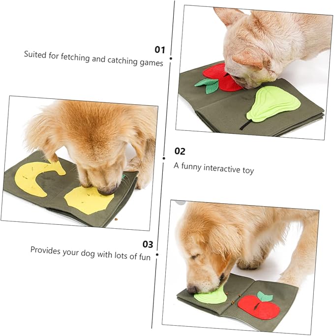 Kisangel Puppy Training Book Interactive Dog Feeding Blanket -Resistant Material Pet Nose Work Toy Safe Odorless