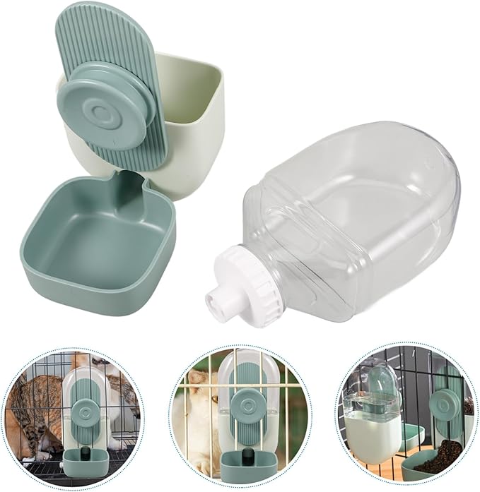 POPETPOP 4pcs Pet Water Bottle Dog Crate Water Bowl Automatic Waterer No Leak Pet Supply Cage Accessory