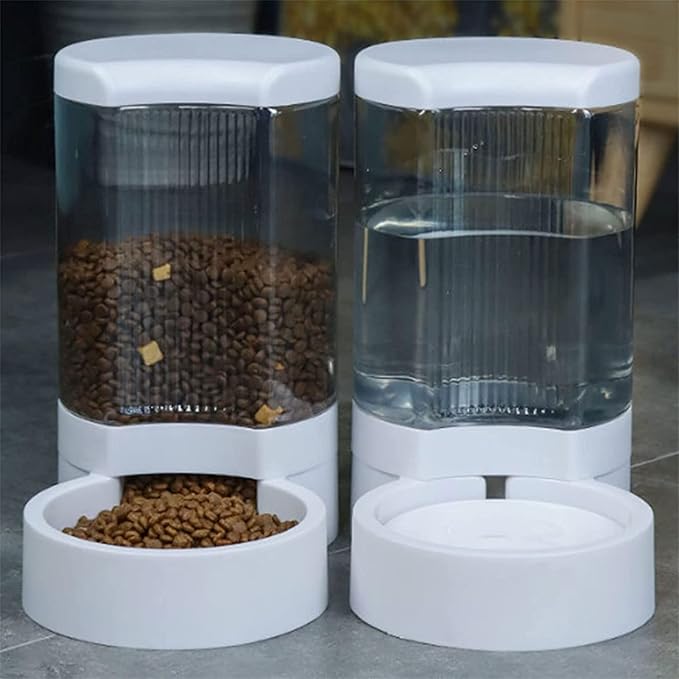 Unplugged Automatic Feeder Automatic Dog Feeder And Water Dispenser Set Gravity Self Feeding Food Waterer For Small Medium Pet Cats Dogs Kitten Puppy Pet water dispenser (Color : Red) (White)