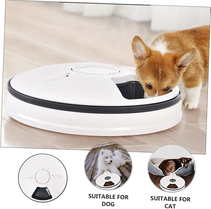 Smart Automatic PET Feeder Timer 6-Compartment PET Feeding Bowl for Dogs and Cats Adjustable Portion Control Dry Food Dispenser Easy to Use