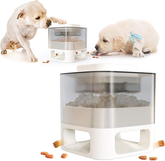GYDD Dog Feeder, Dog Food Dispenser, Puppy Treat Dispenser Slow Feeder Dog Bowl Slow Eating Fun Feeding Supplies to Improve The Intelligence of Pets White