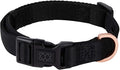 The DOGISTRY - City Collar - Black - Premium Dog Collar with Padded Neoprene & Signature Fabric - Refined Design & Everyday Luxury - Medium