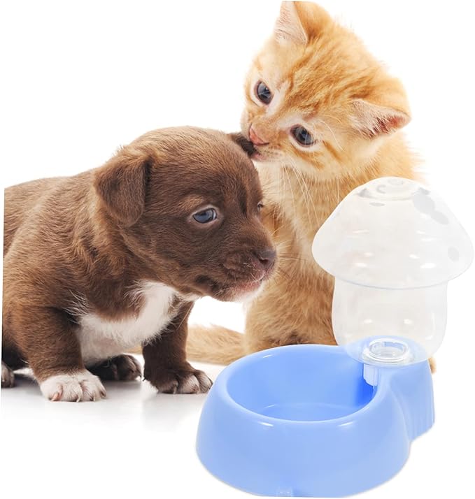 Automatic Cat and Dog Water Dispenser Gravity Feeder Durable Mushroom-Shaped Water Bowl for Pets Easy to Clean Safe Material for Home Use