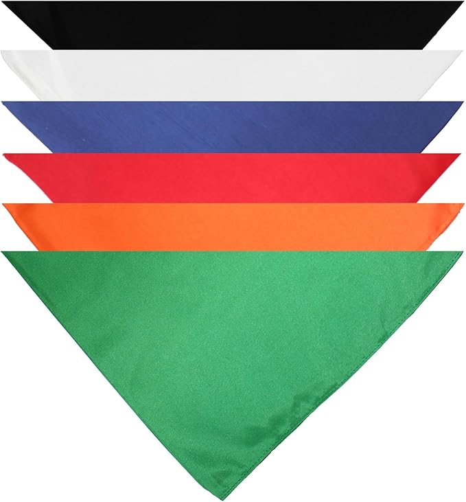 Mechaly Dog Plain Bandanas - 2 Pack - Scarf Triangle Bibs for Small, Medium and
