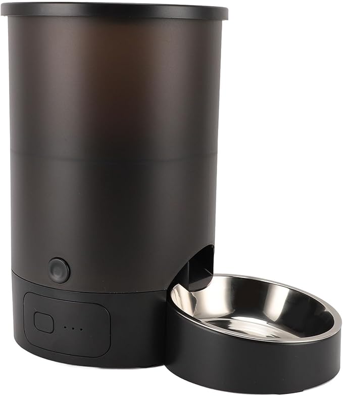 3L Automatic Pet Feeder, Stainless Steel Bowl Feeder for Cats Dogs, Dual Power Supply, Food Container Visible Design Pet Food Dispenser Timed and Portioned Feeding for Cats Dogs