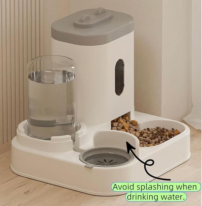 Pet Automatic Gravity Feeder & Water Dispenser 2-in-1 Large Capacity Anti-Clogging Design Suitable for Cats, Dogs, and Rabbits (Blue)