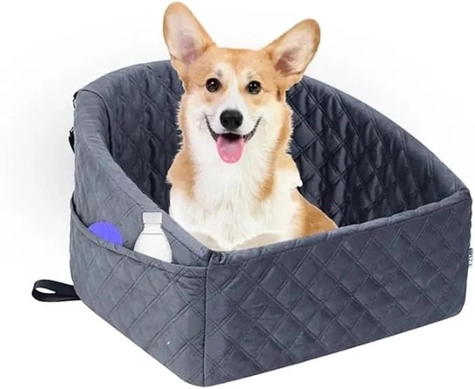Dog Booster Car Seats Adjustable Strap Travel Safety Pet Car Seat Dog Car Carrier With Washable Removable Cover & Storage Pocket