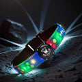 Personalized USB-C led Light up Flashing Night Dog Collar with Waterproof airtag Holder, 4 Modes Running Flashing Light (Blue, M(11.8-15.7"))