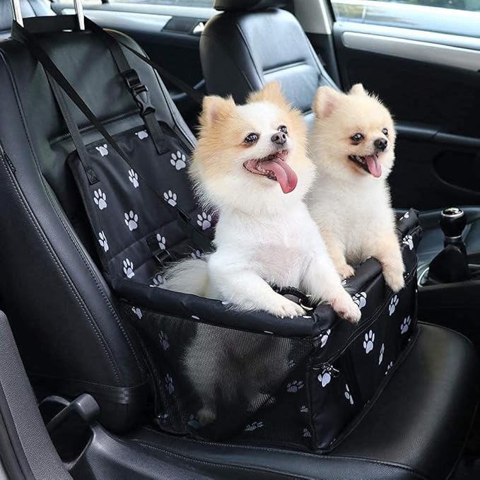 Pet Car Booster Seat Dog Car Seat Travel Carrier Cage Vehicles Upgrade Deluxe Washable Portable Breathable Folding Soft Washable Travel Bags for Dogs Cats or Other Small Pet