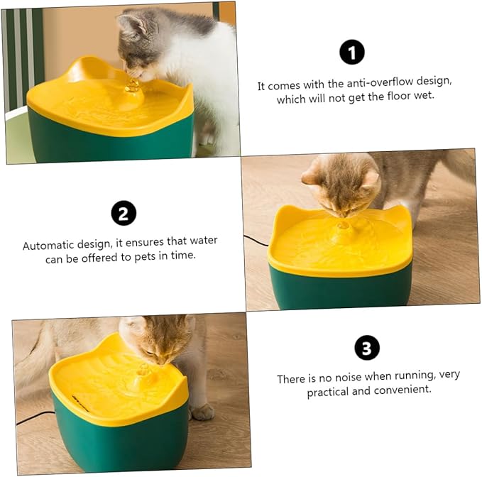 1pc Automatic Pet Water Dispenser Cat Ear Design Convenient Electric Drinking Bowl for Cats and Dogs Material Easy to Refill for Home Use
