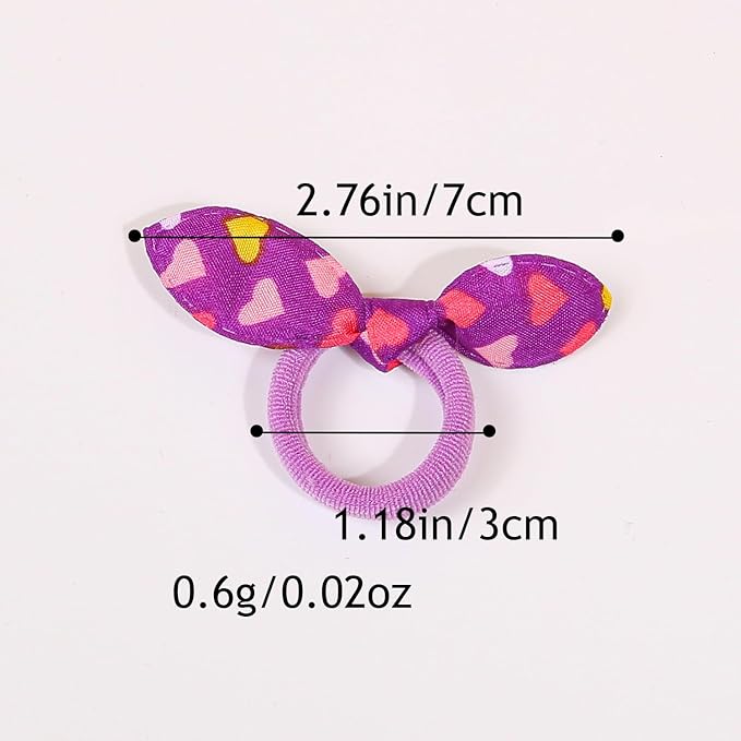 XIMA Dog Hair Accessories Set, 100 Pieces Colorful Rabbit Ear Hair Ties with Elastic Bands, Pet Grooming Bows for Dogs
