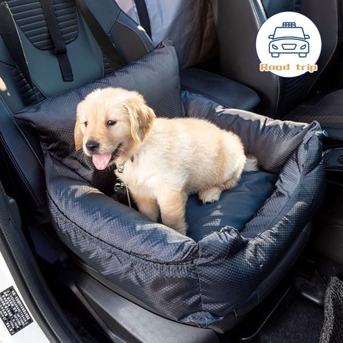 Dog Car Seat, Breathable Soft Pet Car Travel Home Bed, Multifunctional Safety Pet Booster Carseats for Small Medium Dogs or Cats (Single Seat)