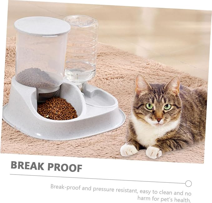 YARNOW Large Capacity Automatic PET Feeder and Water Dispenser for Dogs and Cats 2-in-1 Gravity Bowl Adjustable Flow and Material