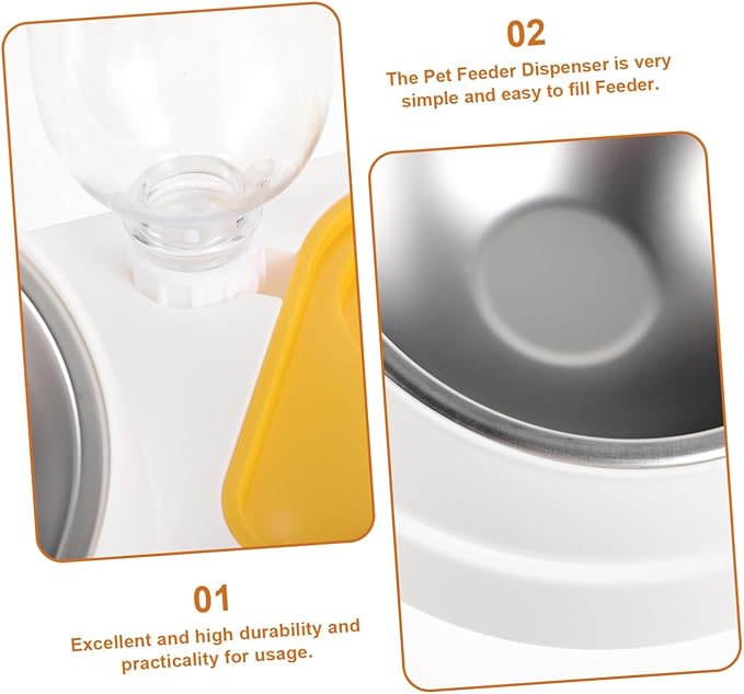 MERRYHAPY Automatic Pet Feeder Water Dispenser Food and Water Bowl for Dogs and Cats Lightweight and Elegant Design Easy to Fill Spill Pet Supplies