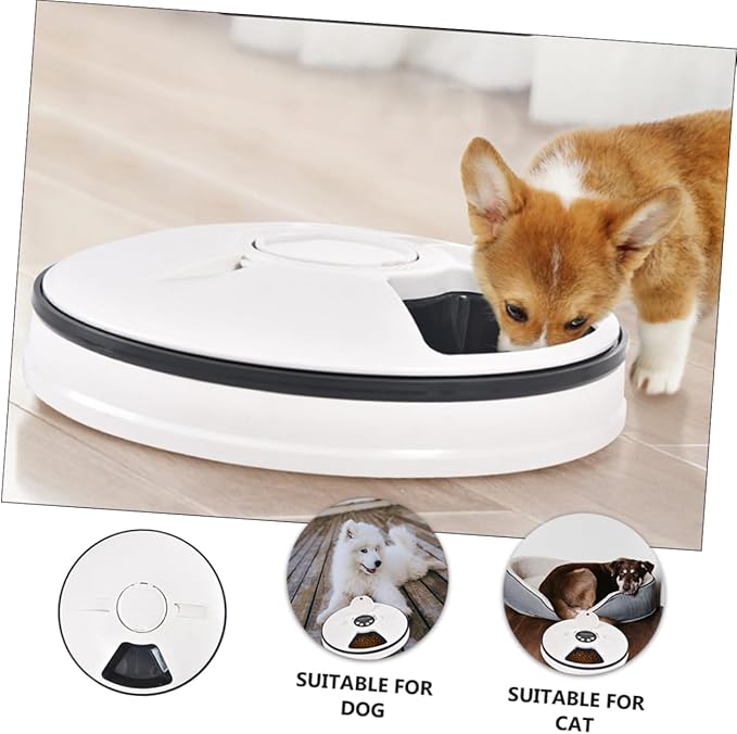 Sosoport Timed Auto Pet Cat Feeder Meal Capacity Control for Cats and Dogs Easy to Grey and Design Automatic Feeding