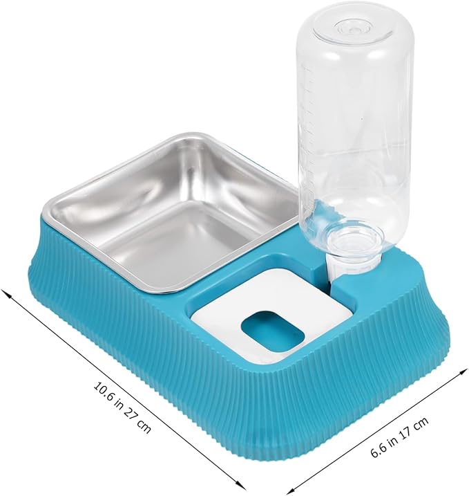 DECHOUS Pet Water Dispenser Non-Skid Base Automatic Dog Bowl Feeder Dual-use Food Water Bowl
