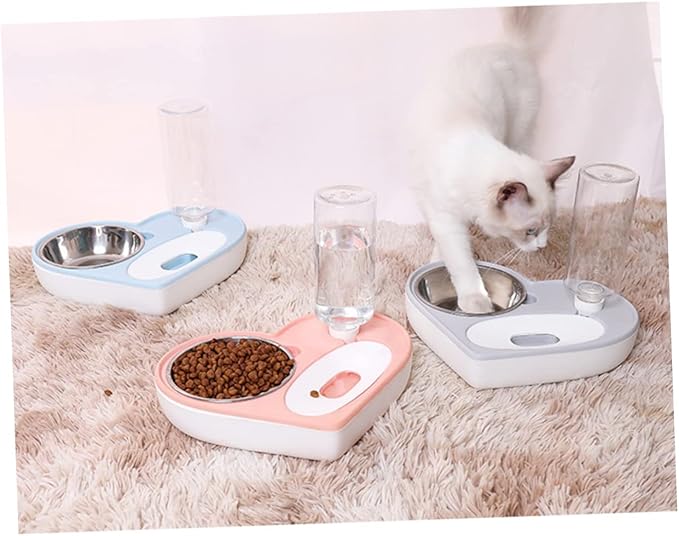 Dog Water Bowl Dispenser Automatic Pet Water Feeder Heart Shape Drinking Bowl Cat Dog Pet Supplies Grey